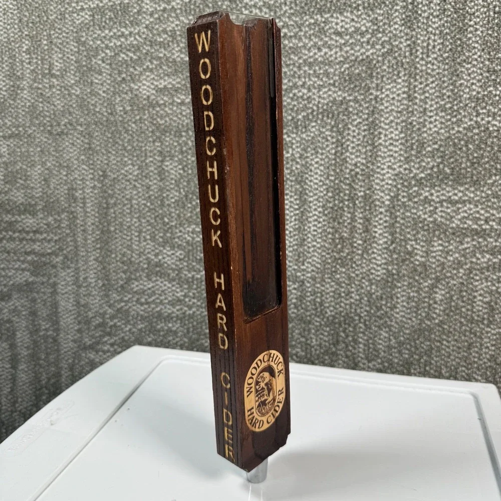 Woodchuck Hard Cider Tap Handle Brown Wood Grain Bar Kegerator Accessory